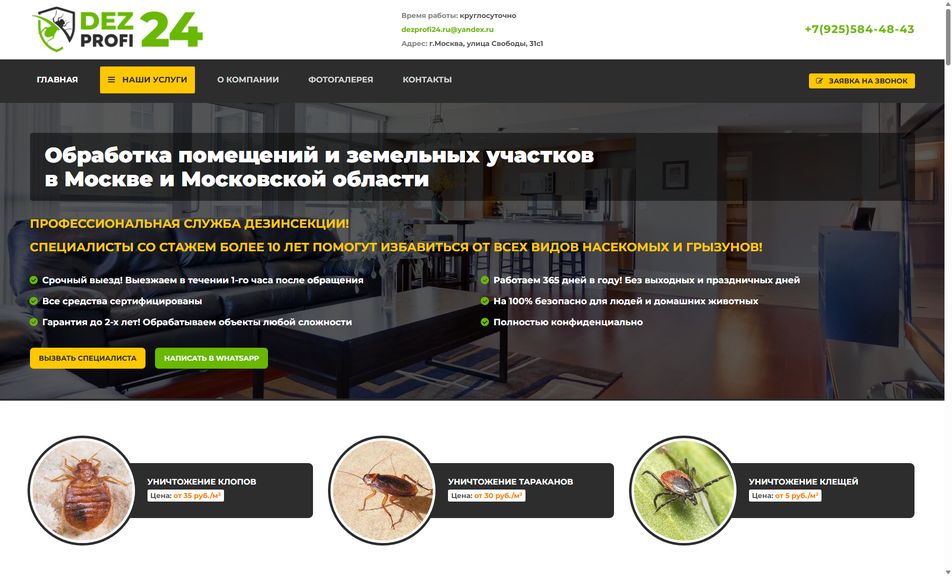 Скриншот сайта