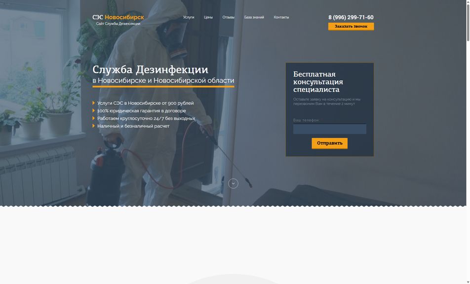 Скриншот сайта