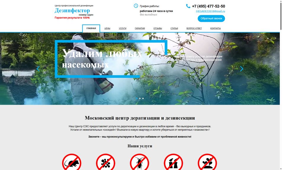 Скриншот сайта