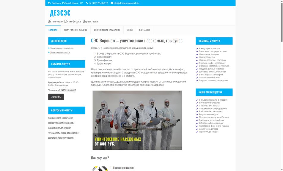 Скриншот сайта