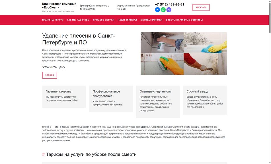 Скриншот сайта