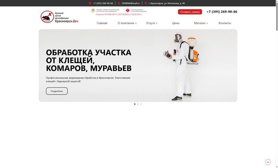 Скриншот сайта