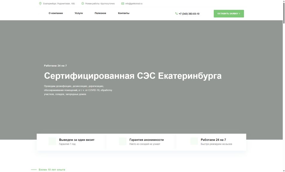 Скриншот сайта