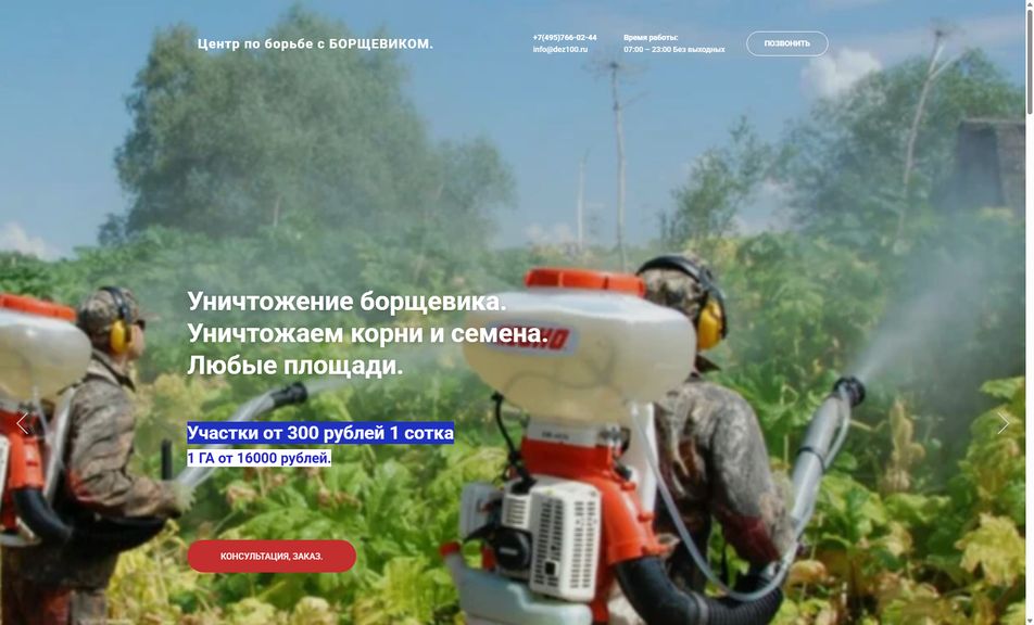 Скриншот сайта
