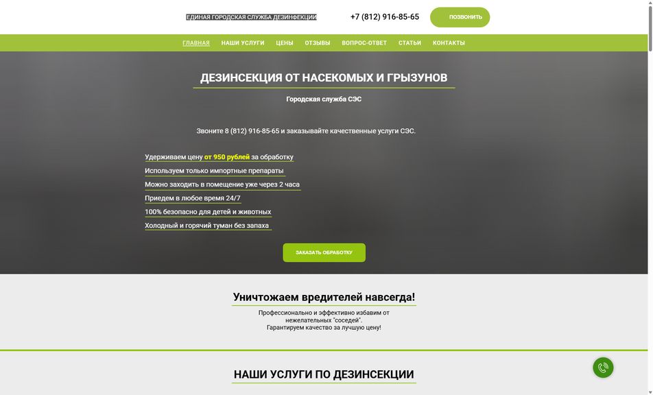 Скриншот сайта