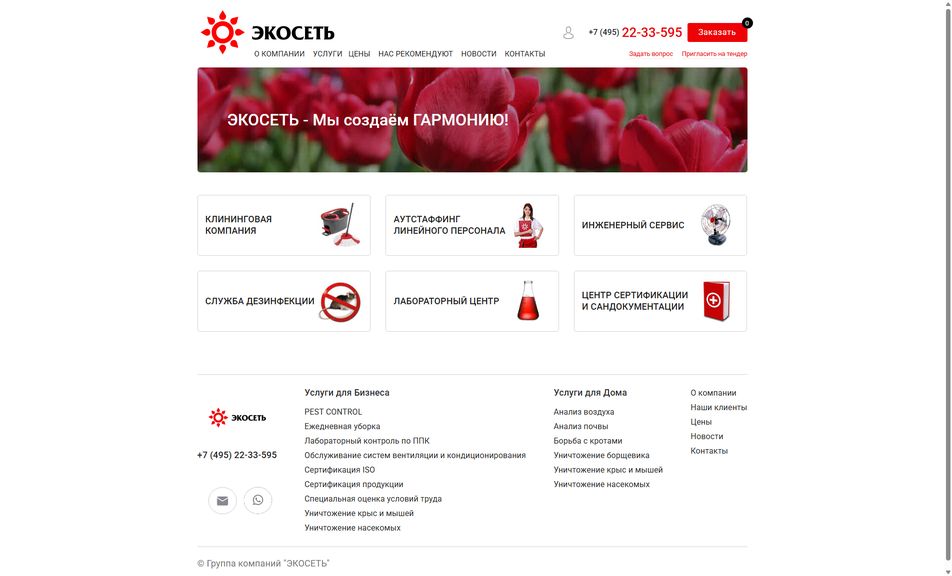 Скриншот сайта