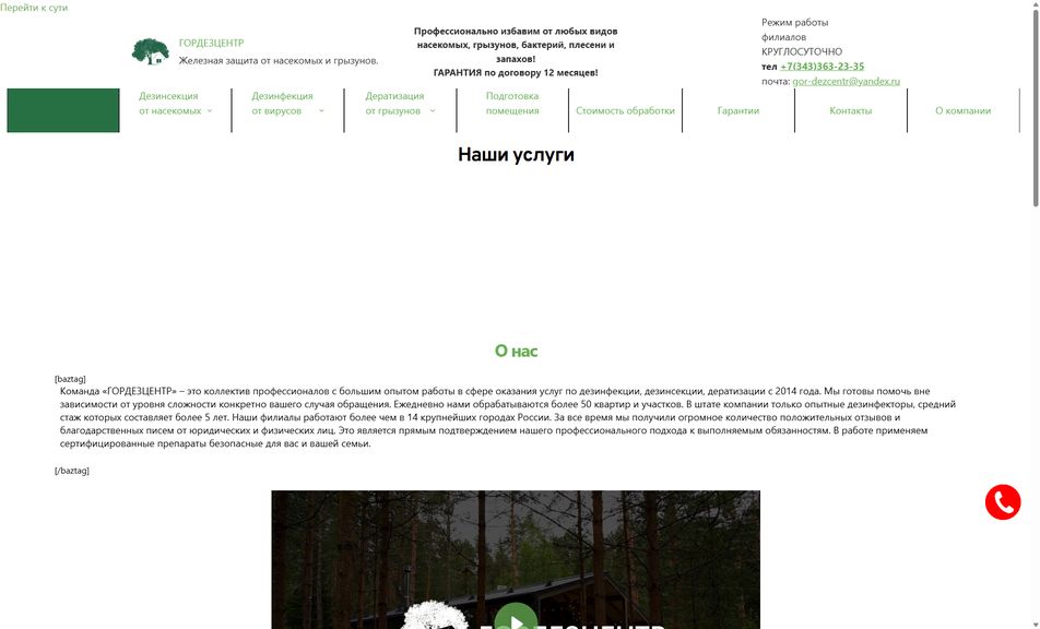 Скриншот сайта
