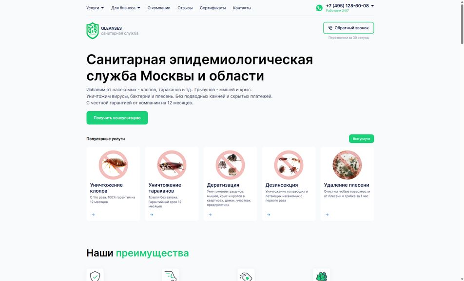 Скриншот сайта