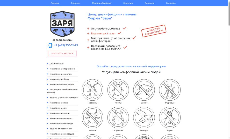 Скриншот сайта