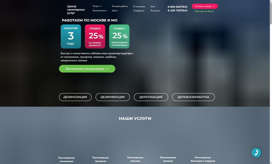 Скриншот сайта