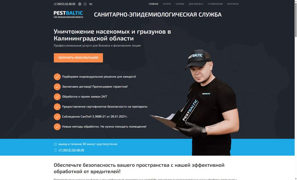 Скриншот сайта