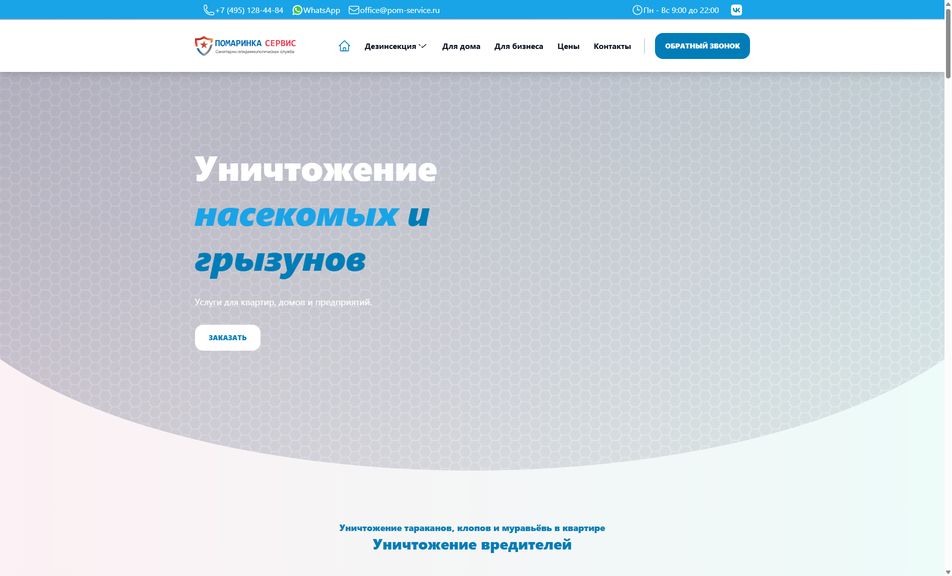 Скриншот сайта