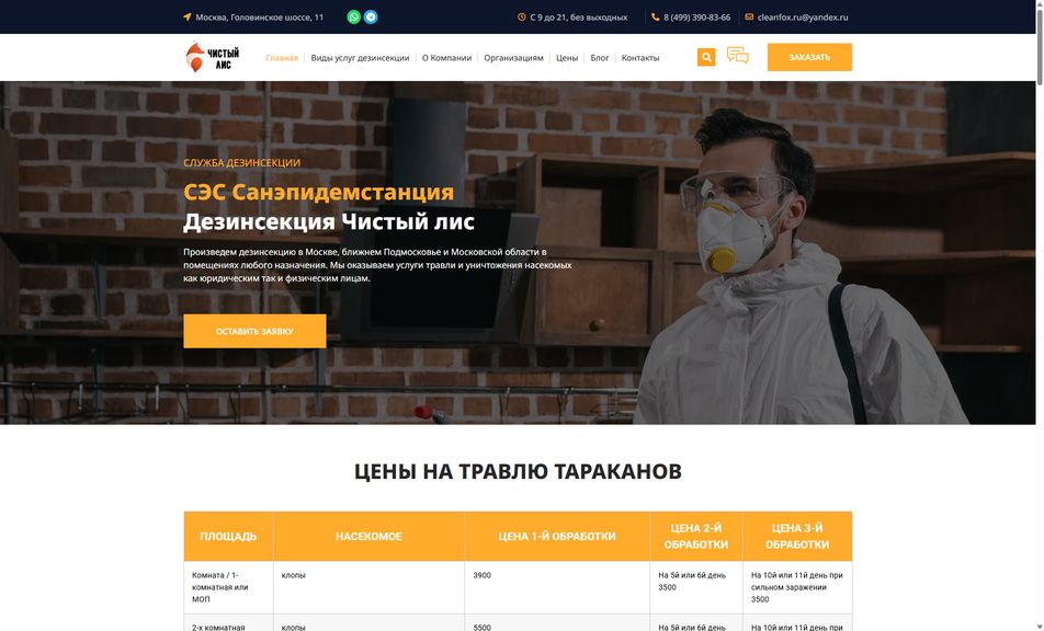Скриншот сайта