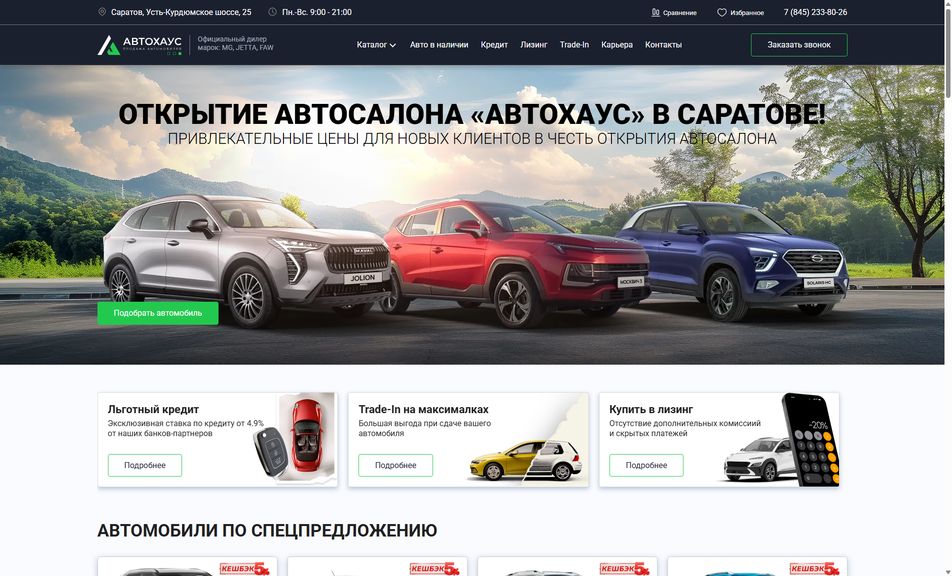 Скриншот сайта